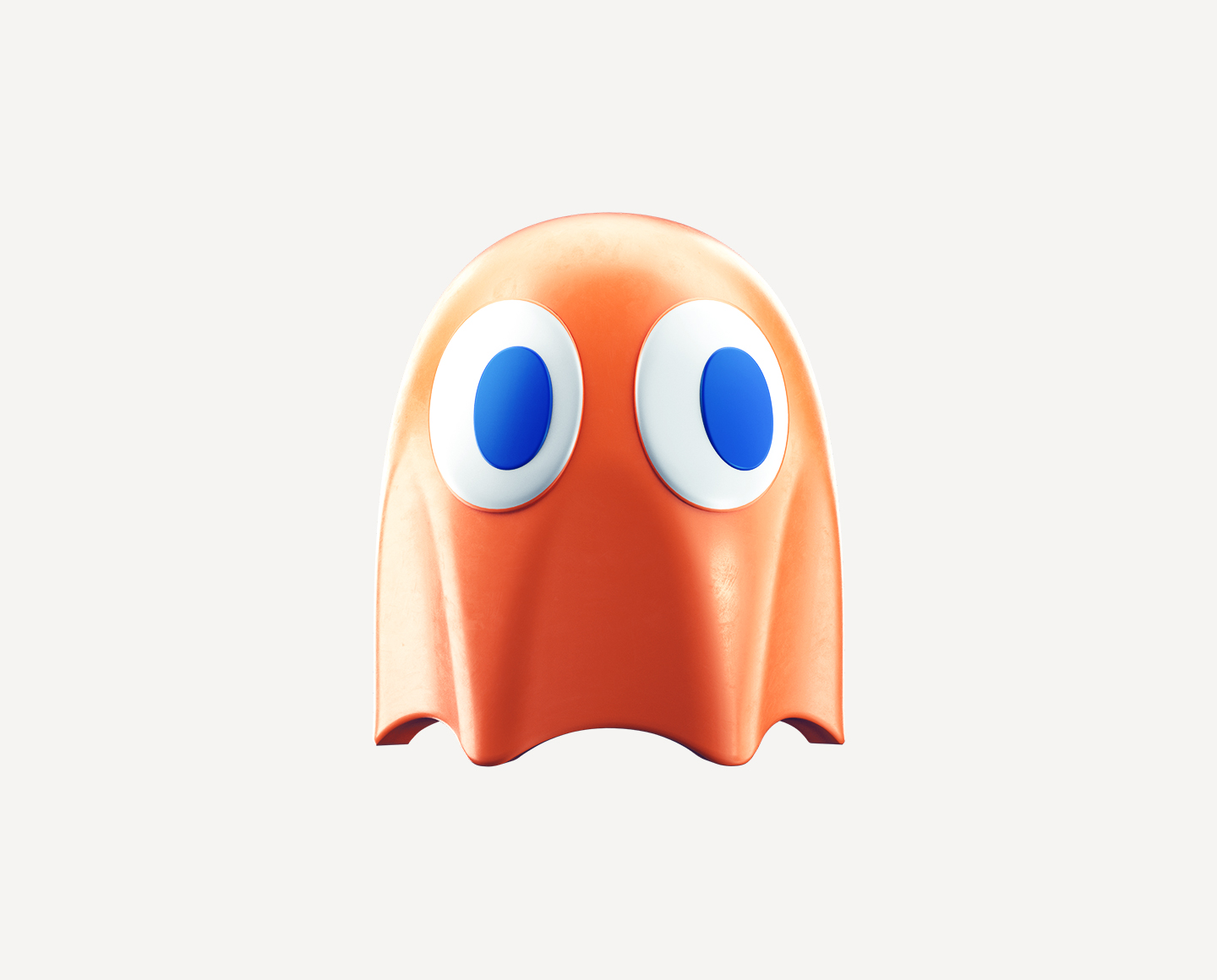 Orange Pacman Ghost
